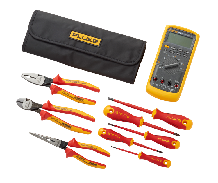 Fluke 87V Industrial Multimeter + Insulated Hand Tools Starter Kit
